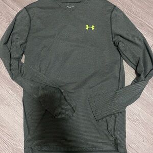 Under Armour Men’s Olive Green & Neon Logo Long Sleeve Performance Tee